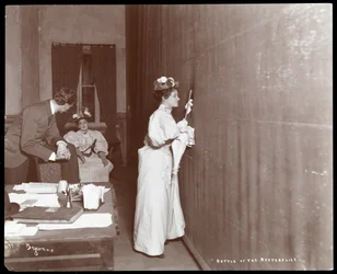 Hinter den Kulissen des Irving Palace Theatre, New York, während einer Aufführung von 
